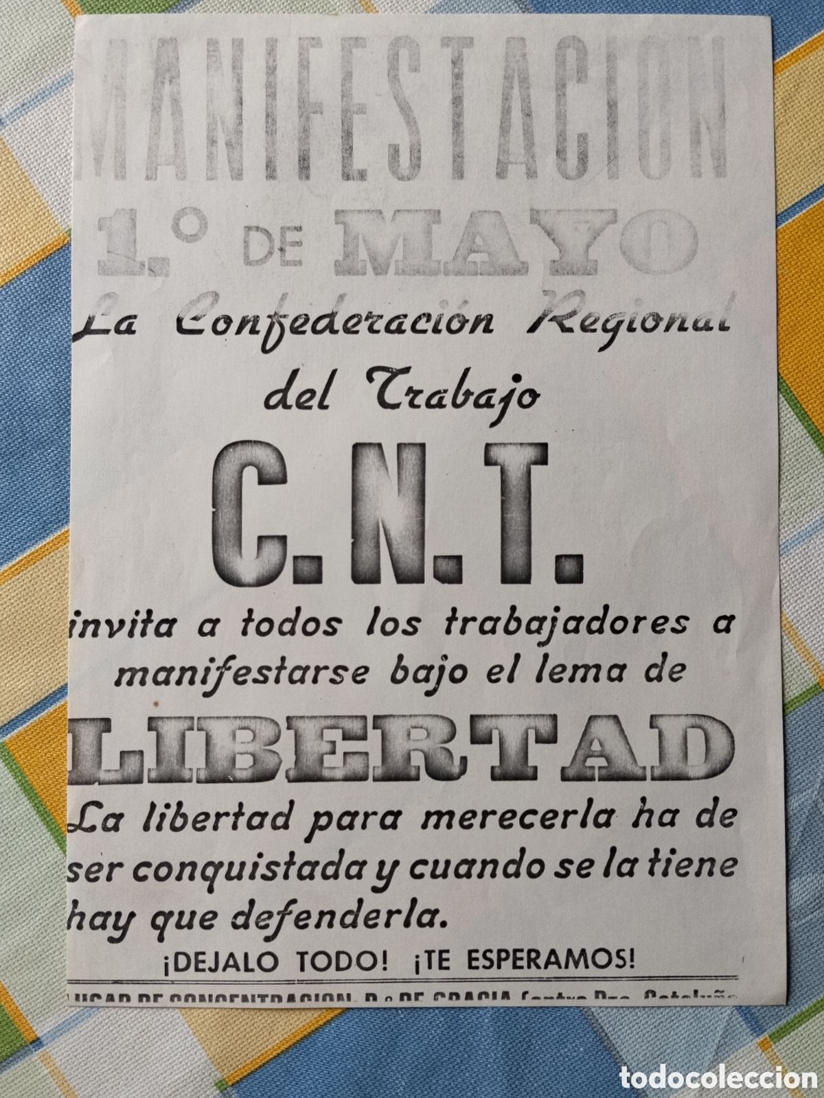 Carteles Pol&iacute;ticos: Cartel pol&iacute;tico transici&oacute;n CNT anarquista.libertario.1977.copel.fai.poum.anarco
