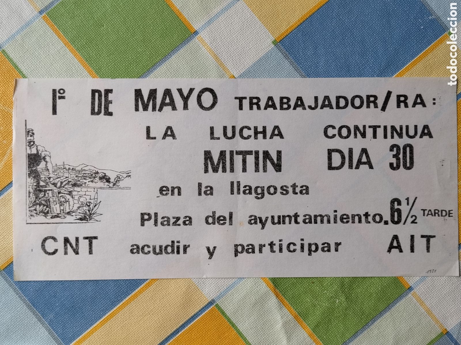 Carteles Pol&iacute;ticos: Cartel pol&iacute;tico transici&oacute;n CNT anarquista.libertario.1977.copel.fai.poum.anarco