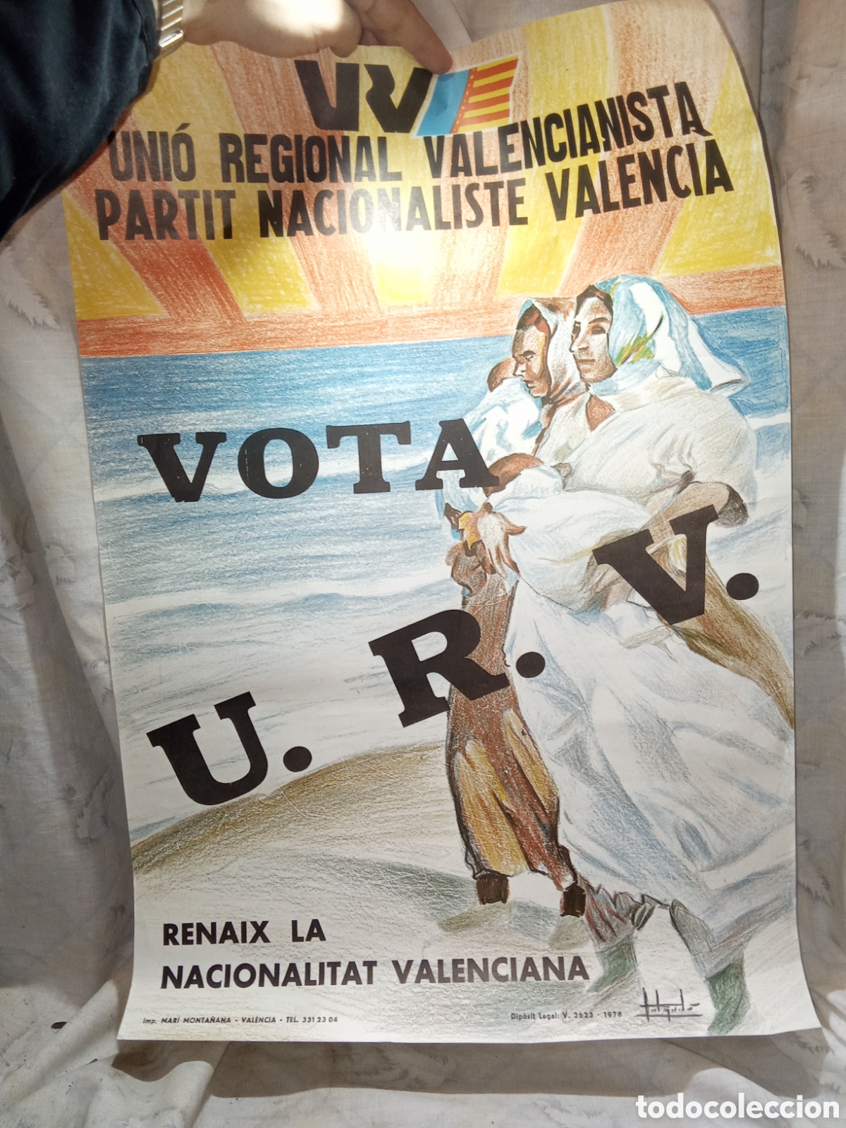 Carteles Pol&iacute;ticos: CARTEL U.R.V (UNI&Oacute; REGIONALISTA VALENCIANA), 1978