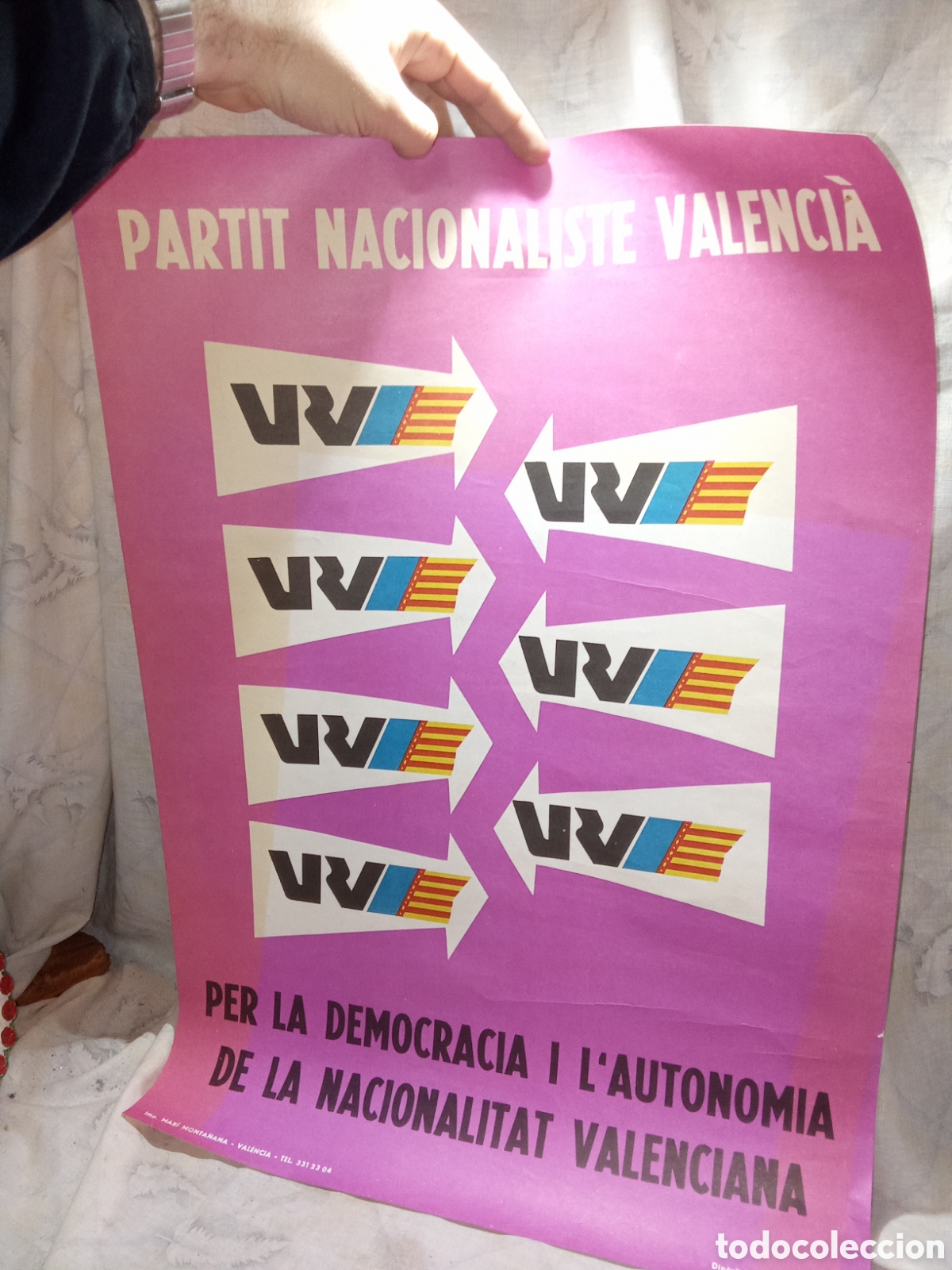 Carteles Pol&iacute;ticos: CARTEL URV PARTIT NACIONALISTE VALENCI&Agrave;, 1978