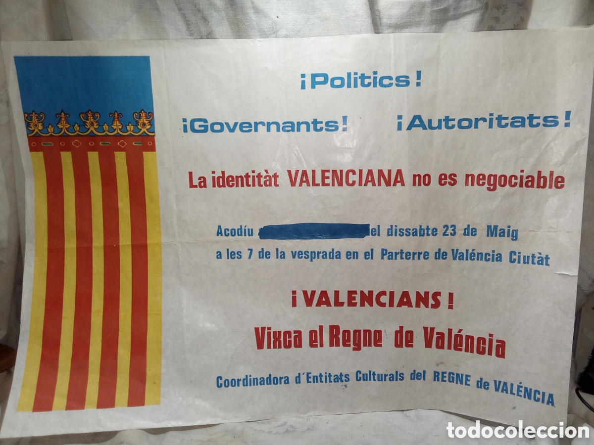 Carteles Pol&iacute;ticos: CARTEL VALENCIANISTA, &rdquo;LA IDENTITAT VALENCIANISTA NO ES NEGOCIABLE&rdquo;