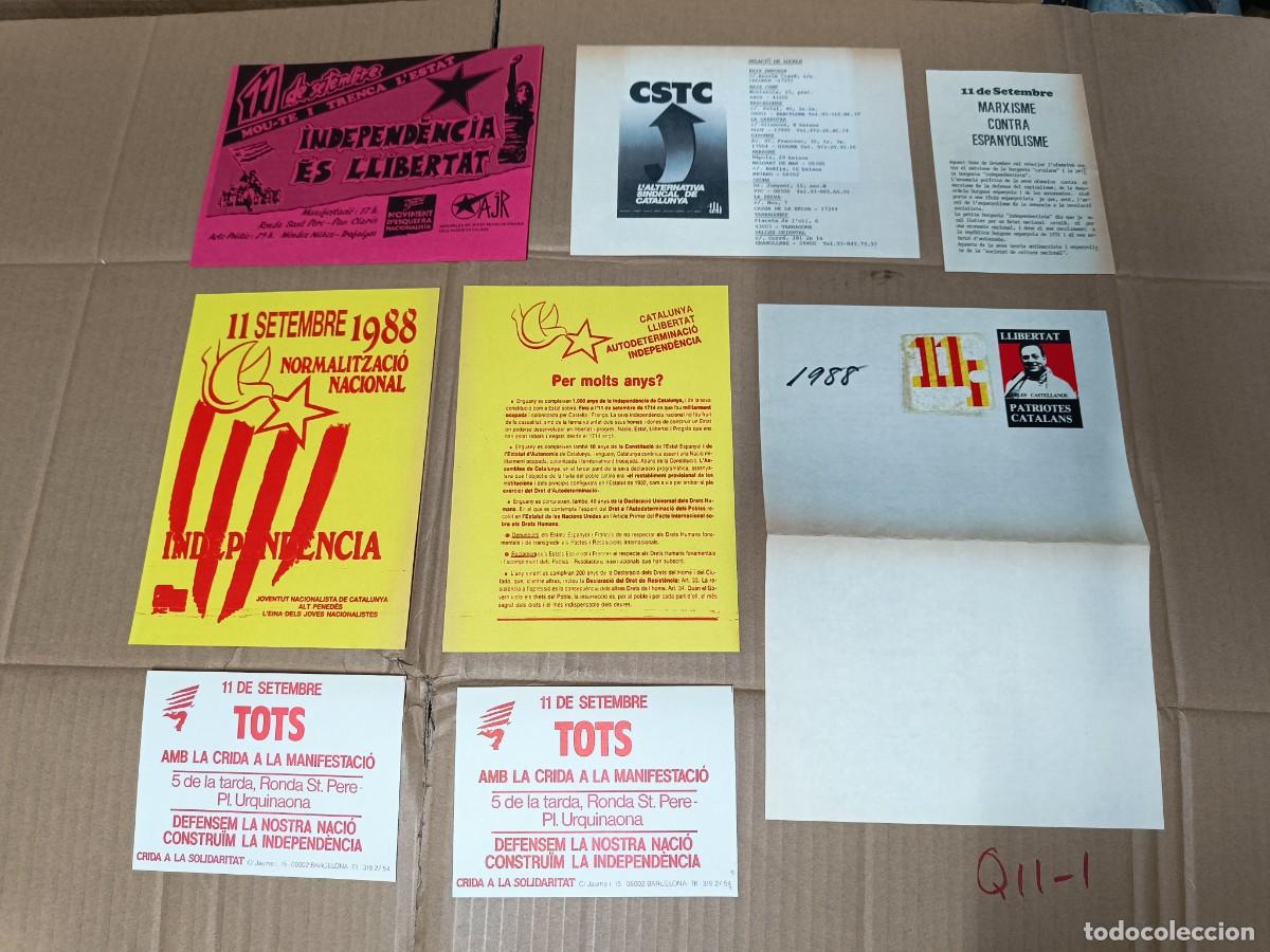 Carteles Pol&iacute;ticos: LOTE DE 8 PANFLETOS Y 2 PEGATINAS, 1988 INDEPENDENTISTA CATALUNYA, COMUNISTA TRANSICION POLITICA P18