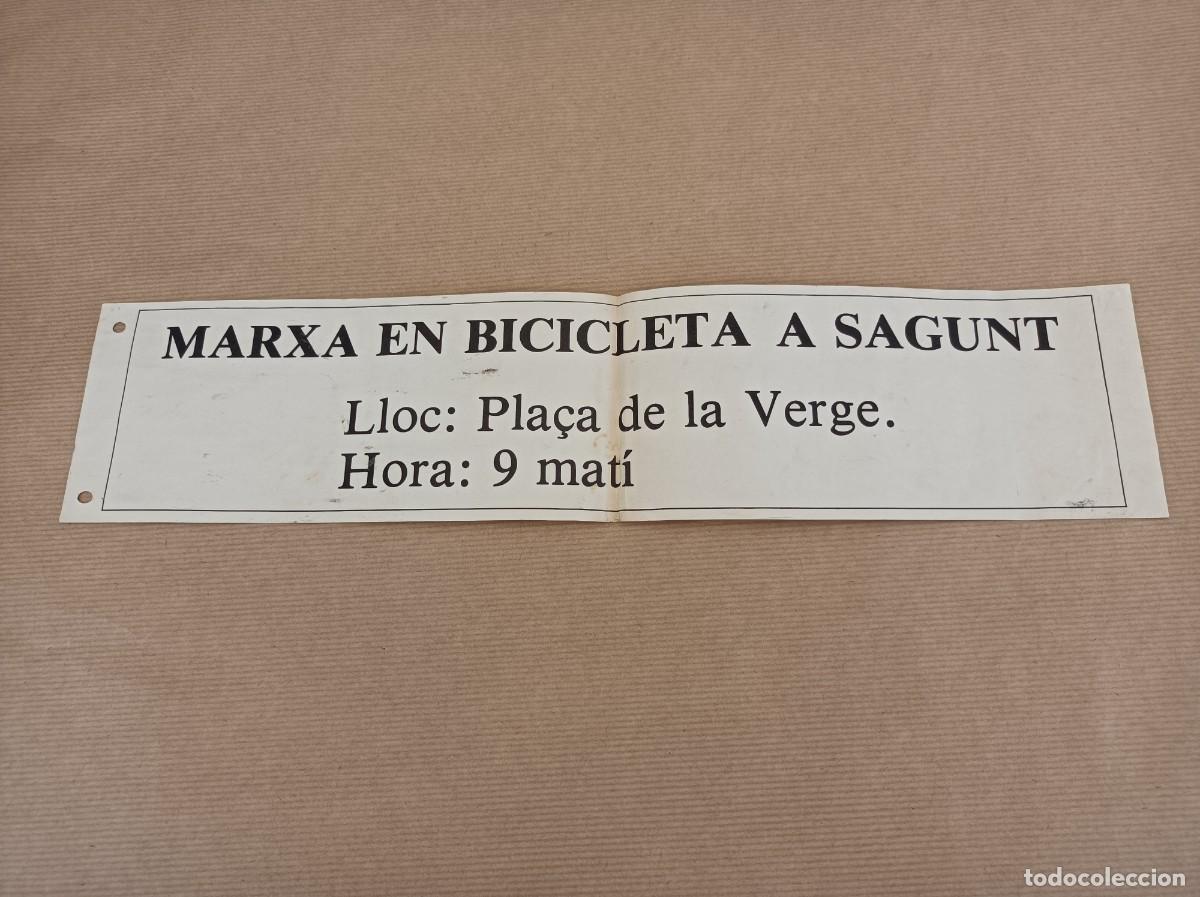 Carteles Pol&iacute;ticos: CARTEL MARXA EN BICICLETA A SAGUNT (VALENCIA) - &Eacute;POCA TRANSICI&Oacute;N
