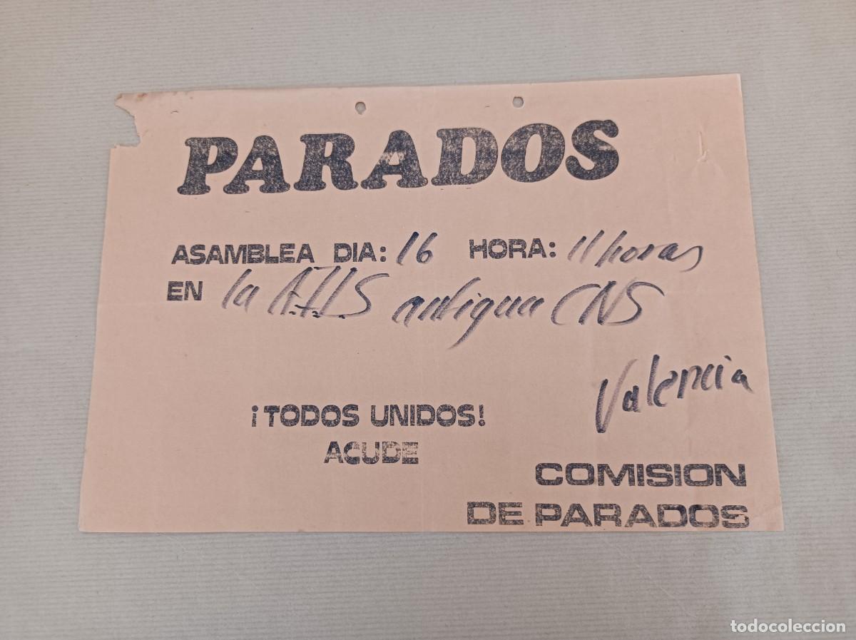 Carteles Pol&iacute;ticos: CARTEL ASAMBLEA PARA PARADOS COMISI&Oacute;N - &Eacute;POCA TRANSICI&Oacute;N