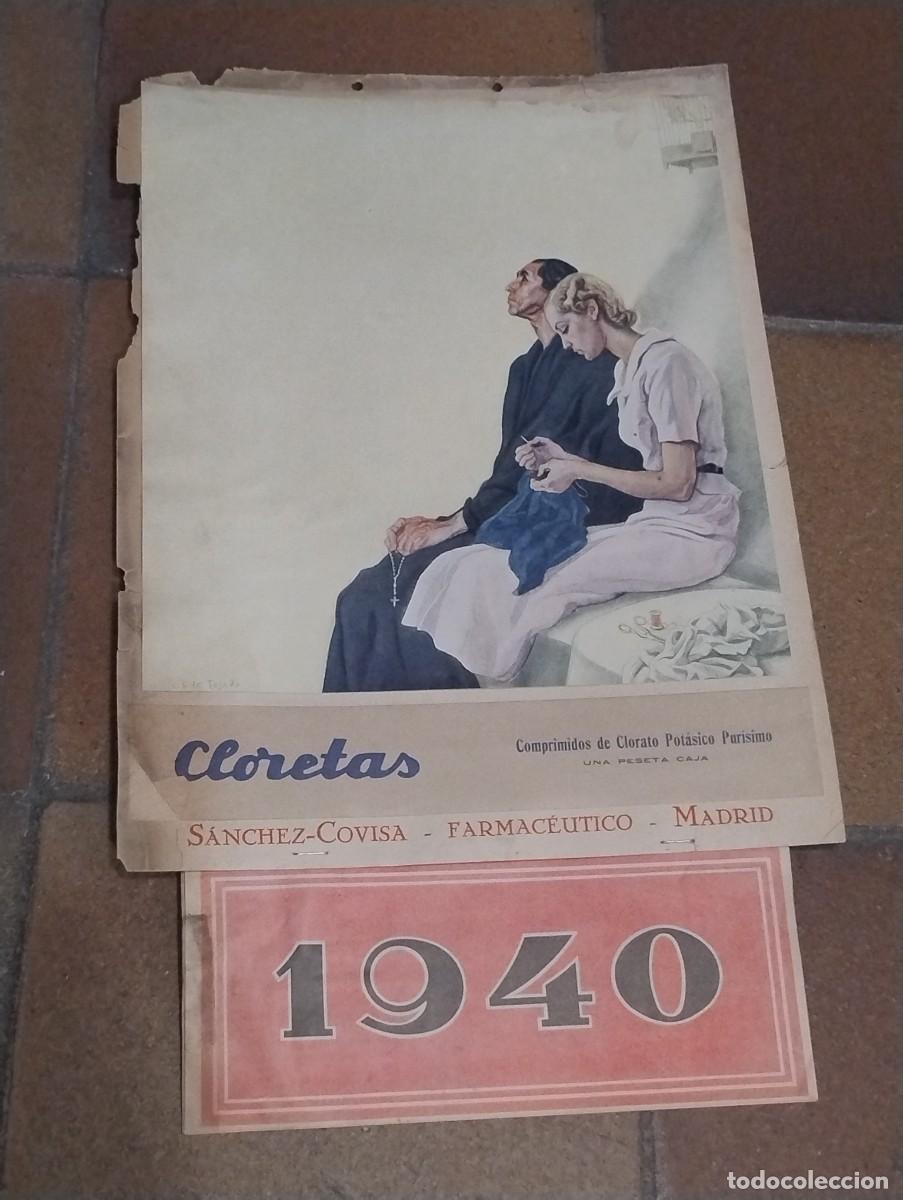 Cartazes Pol&iacute;ticos: CARLOS S&Aacute;ENZ DE TEJADA Y LEZAMA. FALANGE, AUXILIO SOCIAL. ALMANQUE ORIGINAL DEL A&Ntilde;O 1940. COVISA