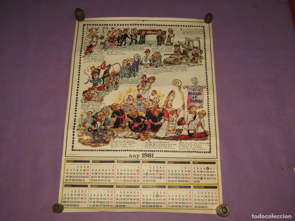 Carteles pol&iacute;ticos: Antiguo Cartel Calendario EL ROSARI DE L'AURORA del Moviment Comunista del Pa&iacute;s Valenci&aacute; A&ntilde;o 1980