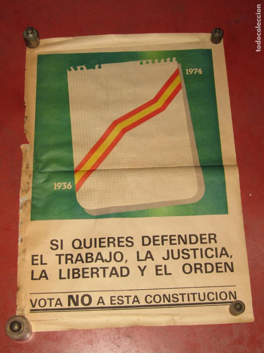 Carteles pol&iacute;ticos: Antiguo Cartel VOTA NO A ESTA CONSTITUCI&Oacute;N del A&ntilde;o 1978
