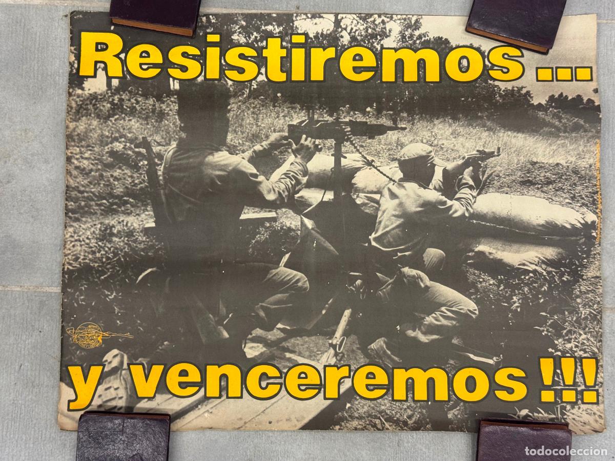 Plakate Politik: RESISTIREMOS Y VENCEREMOS - PROPAGANDA Y EDUCACION FSLN - CARTEL ANTIGUO POLITICO -VER FOTOS