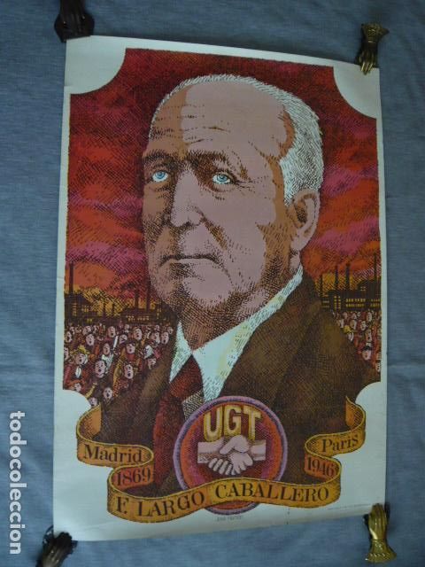 Plakate Politik: CARTEL UGT LARGO CABALLERO 1978 50 X 72 CM