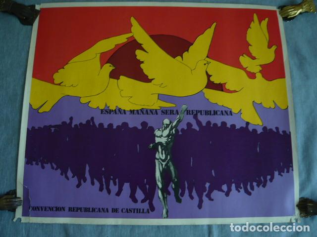 Plakate Politik: CARTEL ESPA&Ntilde;A MA&Ntilde;ANA SERA REPUBLICANA CONVENCION REPUBLICANA DE CASTILLA 50 X 59 CM