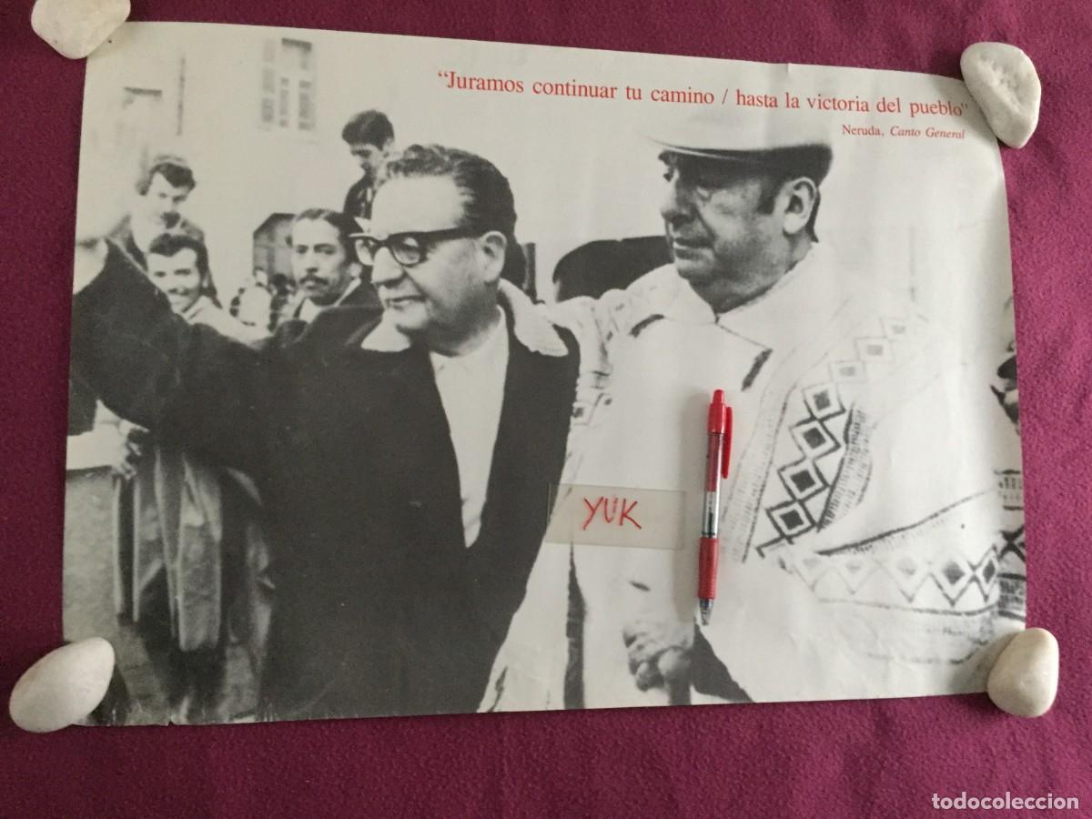 Carteles pol&iacute;ticos: POSTER / CARTEL DE P&Agrave;BLO NERUDA - HASTA LA VICTORIA DEL PUEBLO EN CHILE - 57X40 CM - A&Ntilde;OS 80