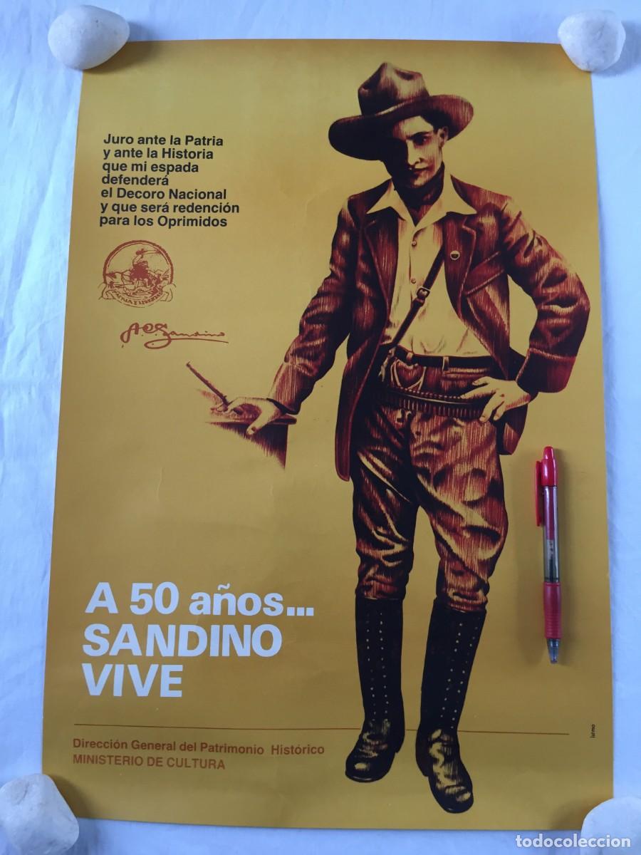 Carteles pol&iacute;ticos: POSTER / CARTEL DEL GUERRILLERO DE NICARAGUA AUGUSTO CESAR SANDINO DEL A&Ntilde;O 1984 --- 57X37 CM
