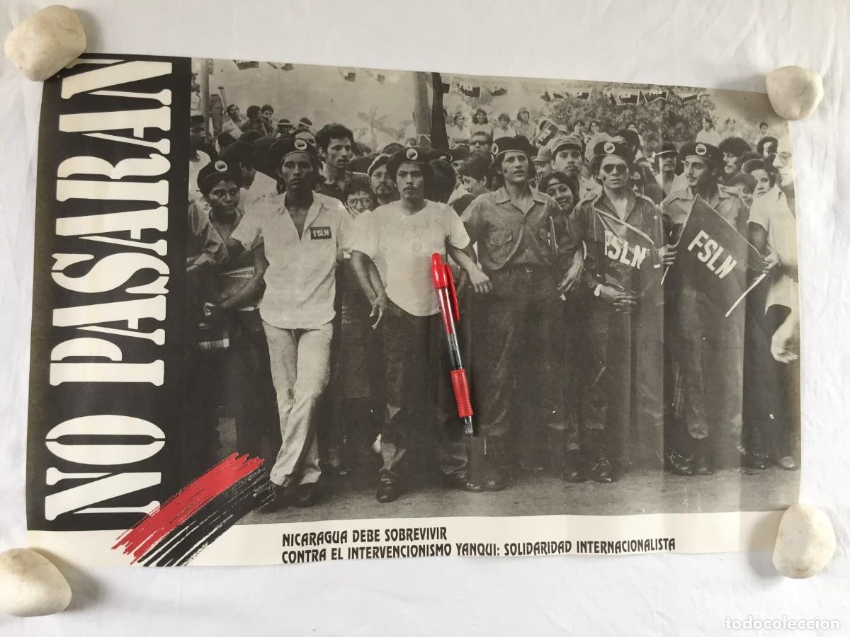 Carteles pol&iacute;ticos: POSTER / CARTEL DE CAMPA&Ntilde;A ANTI EEUU DE NICARAGUA - NO PASARAN - A&Ntilde;OS 80 ---- 58 X 37 CM
