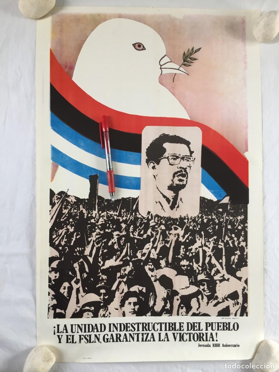 Carteles pol&iacute;ticos: POSTER / CARTEL DEL FSLN - FRENTE SANDINISTA DE LIBERACION NACIONAL - A&Ntilde;OS 80 ---- 58 X 37 CM