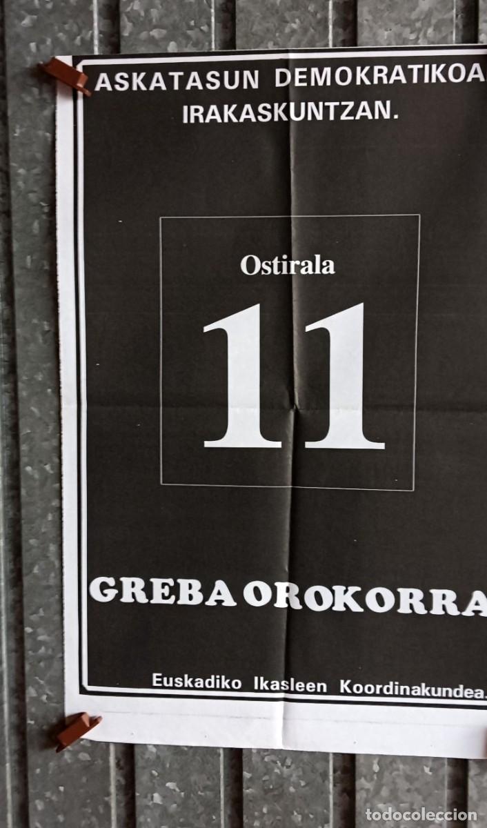 Carteles pol&iacute;ticos: Cartel GREBA OROKORRA huelga general estudiantil pa&iacute;s vasco - IA 1986 - 87