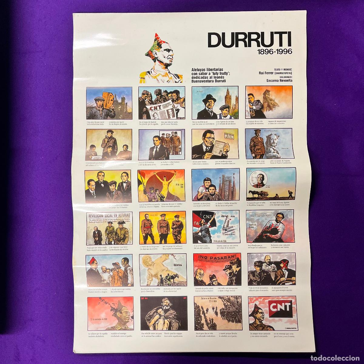 Carteles pol&iacute;ticos: CARTEL POSTER POLITICO. AUCA ANARQUISTA. DURRUTI. CNT. ORIGINAL.