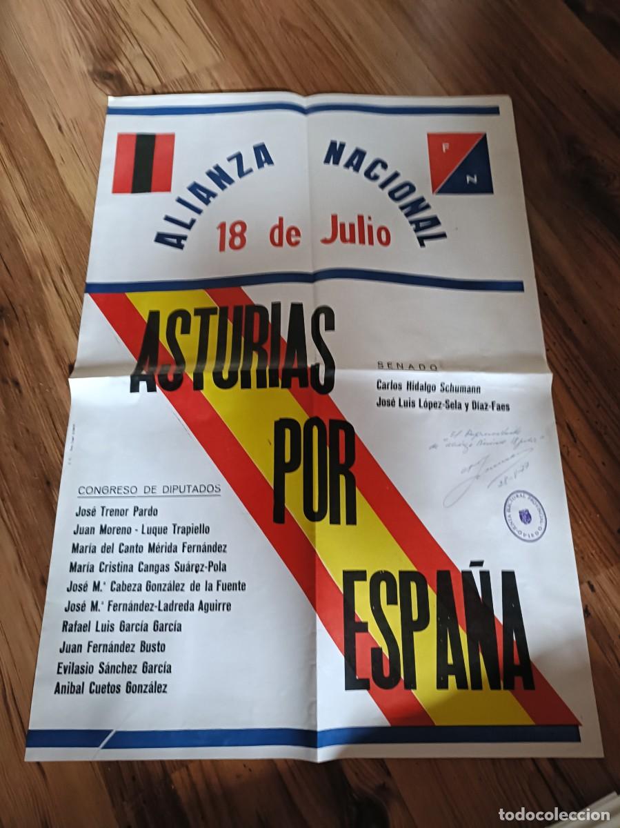 Carteles pol&iacute;ticos: CARTEL POL&Iacute;TICO ALIANZA NACIONAL 18 JULIO SI USO