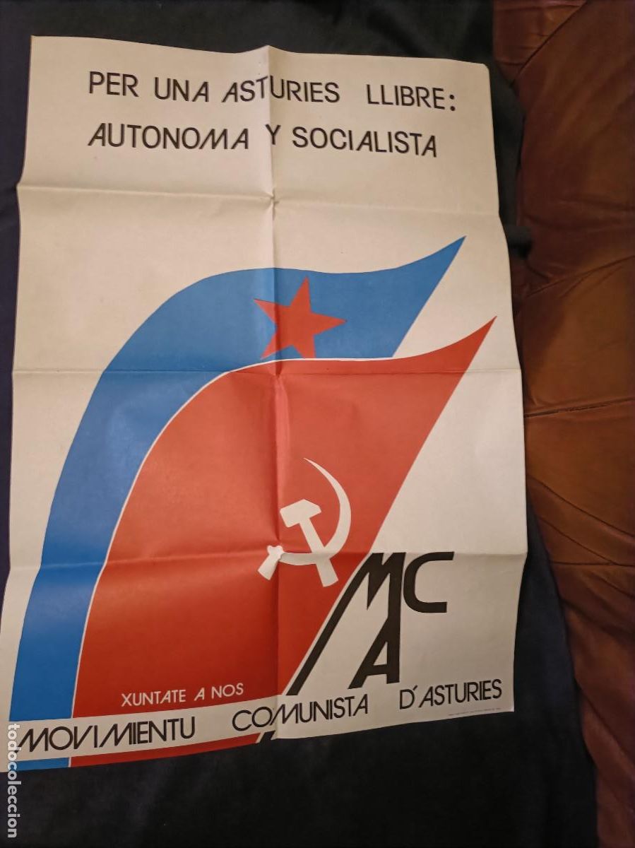 Carteles pol&iacute;ticos: CARTEL PARTIDO MOVIMIENTO COMUNISTA DE ASTURIAS ELECCIONES DE 1977 - ESPA&Ntilde;A TRANSICI&Oacute;N