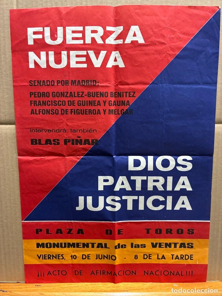 Carteles pol&iacute;ticos: Cartel Fuerza Nueva mitin ventas