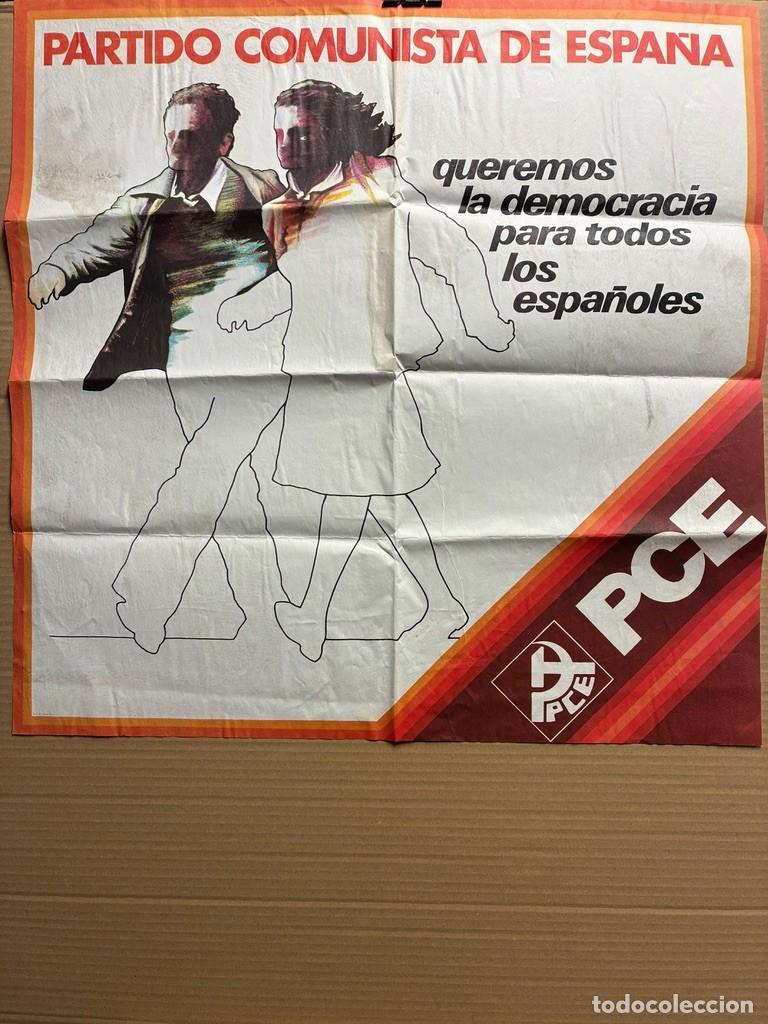 Carteles pol&iacute;ticos: Cartel PCE cuadrado original