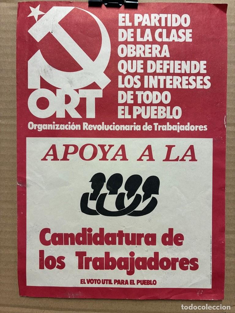 Carteles pol&iacute;ticos: Cartel Candidatura dela Trabajadores MUY RARO