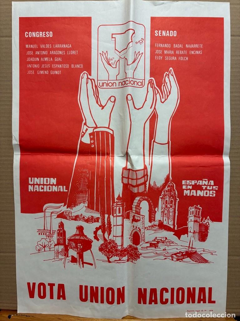 Carteles pol&iacute;ticos: Cartel rojo Union Nacional MUY RARO