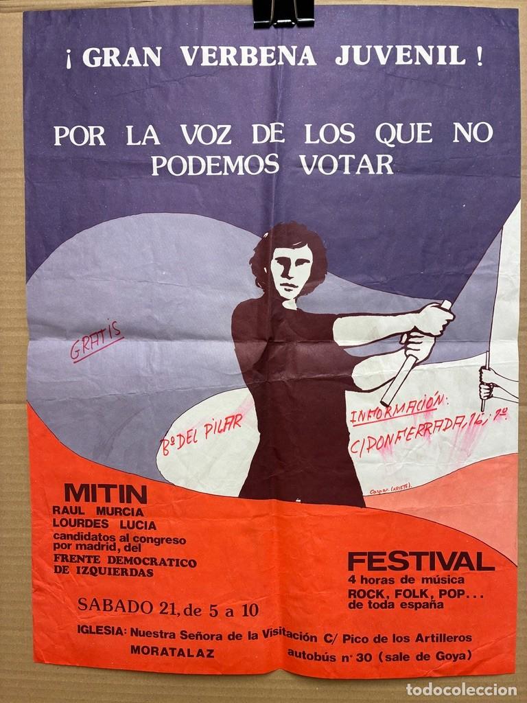 Carteles pol&iacute;ticos: Cartel Verbena Frente Democratico MUY RARO