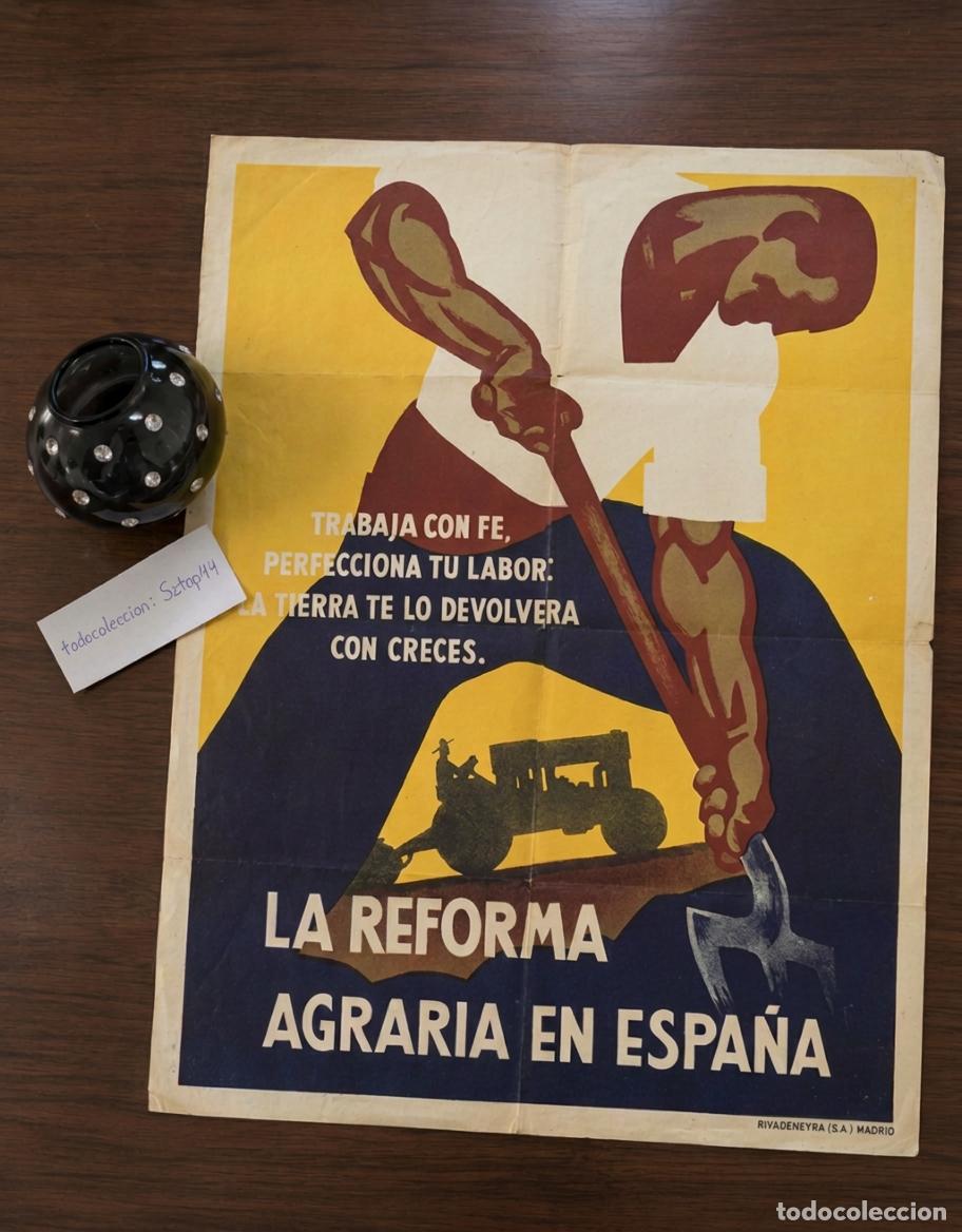 Carteles pol&iacute;ticos: Antiguo Cartel Segunda Rep&uacute;blica - La Reforma Agraria en Espa&ntilde;a - Rivadeneyra