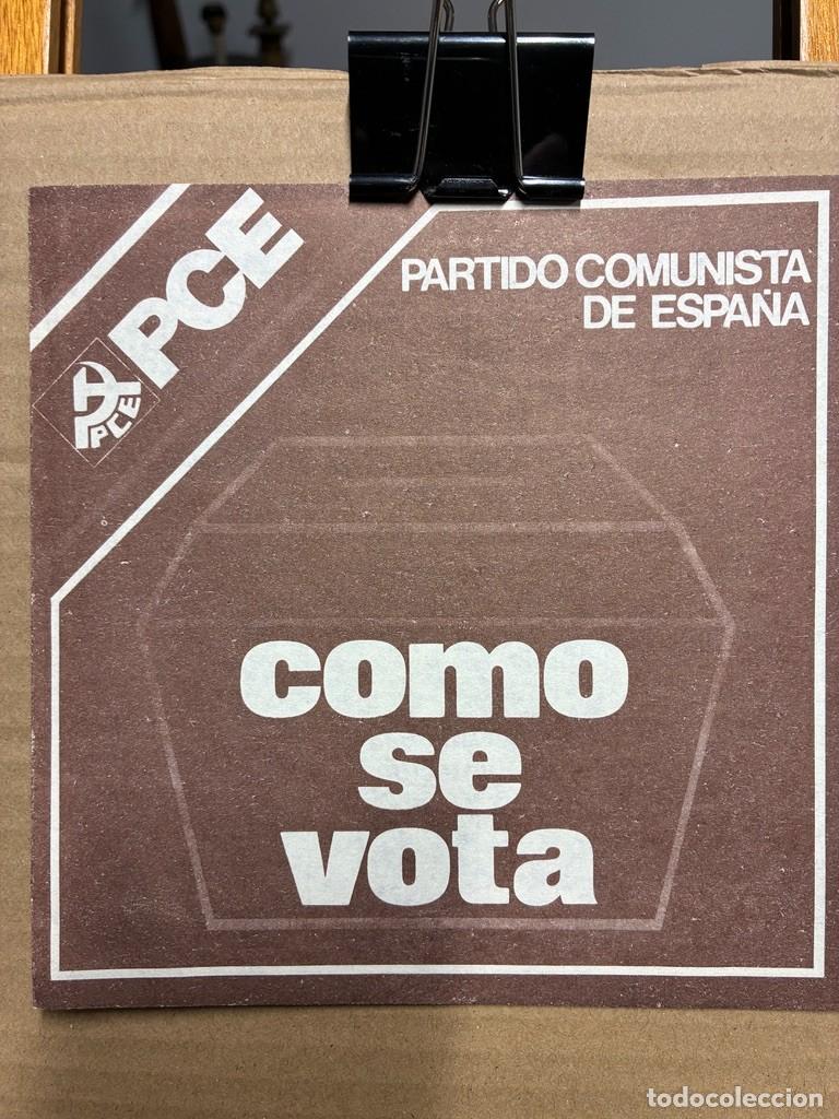 Carteles pol&iacute;ticos: PCE Como se VOTA folleto