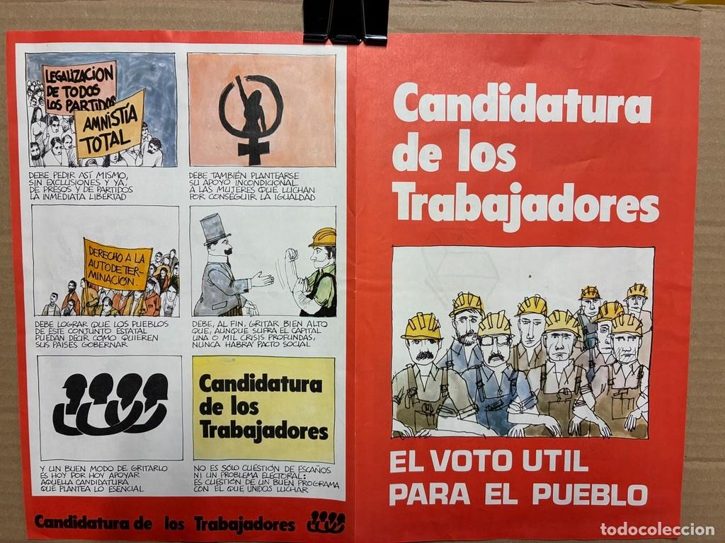 Carteles pol&iacute;ticos: Folleto Candidatura trabajadores