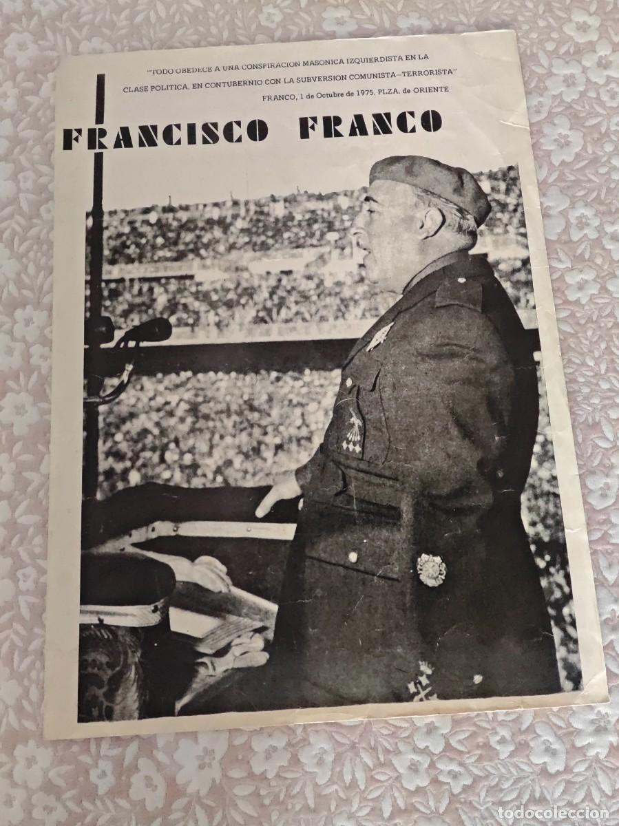 Carteles pol&iacute;ticos: Franco. Cartel Discurso Plaza de Oriente 1975. 45 x 32 ctms