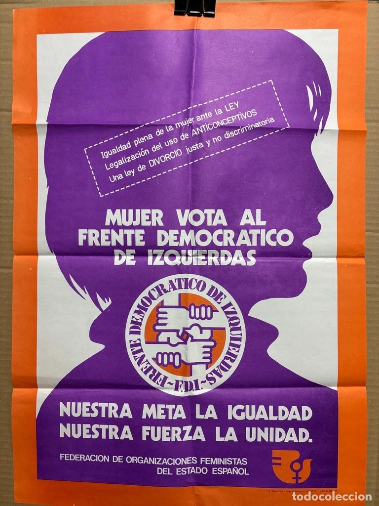Plakate Politik: Super Cartel Mujer Vota Frente Democratico Izquierdas