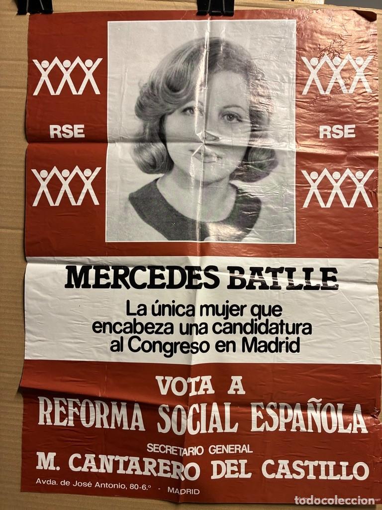 Affiches Politiques: Cartel MUY RARO Reforma Social Espa&ntilde;ola UNICA MUJER ENCABEZA CANDIDATURA CONGRESO
