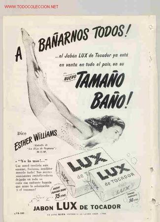 Carteles publicitarios: Publicidad LUX Esther Williams a&ntilde;o 1950 - Foto 1