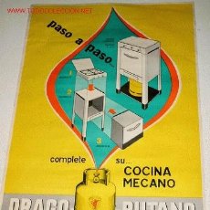 Carteles Publicitarios: ANTIGUO CARTEL DE PUBLICIDAD 1961 - DRAGO BUTANO - COCINA 