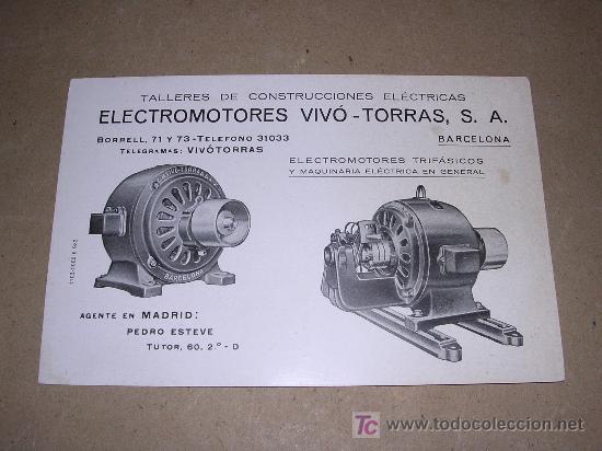 Carteles publicitarios: ELECTROMOTORES VIVO, TORRAS S.A., MADRID - Foto 1