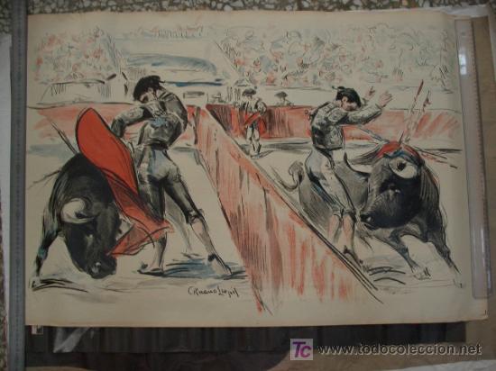 Carteles publicitarios: ANTIGUO CARTEL LITOGR&Aacute;FICO DE TOROS - Foto 1