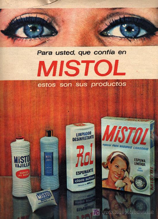 Carteles publicitarios: MISTOL. HOJA DE PUBLICIDAD. 1967. - Foto 1