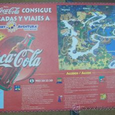 Carteles Publicitarios: CARTEL PUBLICIDAD SALVAMANTEL DE COCA-COLA PORT AVENTURA