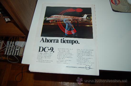 Carteles publicitarios: HOJA PUBLICITARIA DE REACTORES DC-9, de MACDONELL DOUGLAS. A&ntilde;os 60 - Foto 1