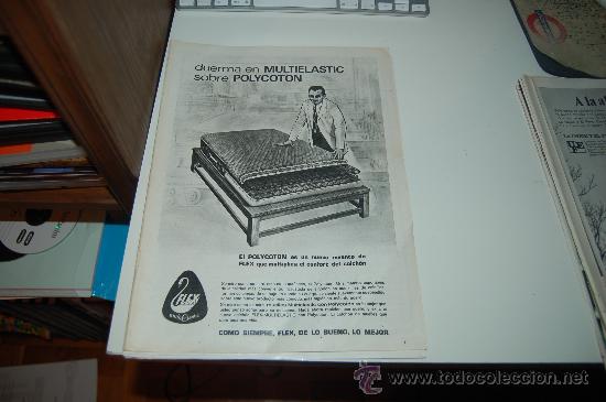 Carteles publicitarios: HOJA PUBLICITARIA DE COLCH&Oacute;N FLEX MULTIELASTIC. 1971 - Foto 1