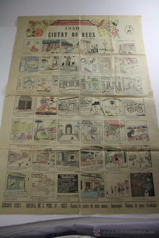Carteles publicitarios: AUCA Del a&ntilde;o 1950 de la Ciudad de Reus - Edic. Aurea - Foto 1