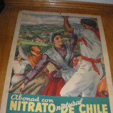 Carteles Publicitarios: ABONAD CON NITRATO DE CHILE NATURAL. JOSE PEREZ MILA, CARTAGENA.. Lote 27285503