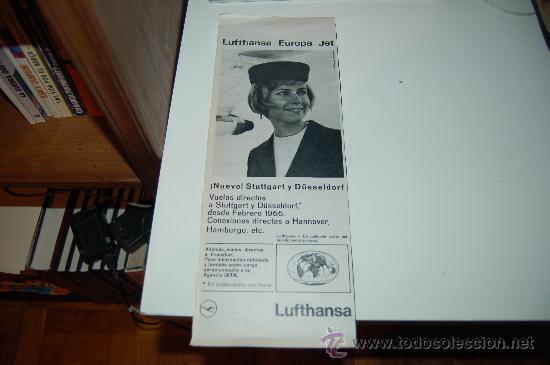 Carteles publicitarios: HOJA PUBLICITARIA DE LUFTHANSA. 1966 - Foto 1