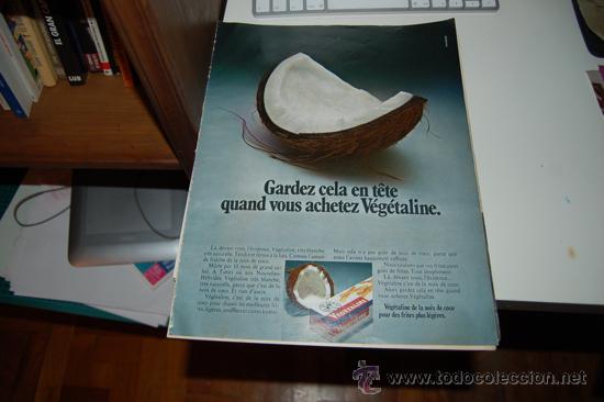 Carteles publicitarios: HOJA PUBLICITARIA DE NOIX DE COCO VEGETALINE. 1971 - Foto 1
