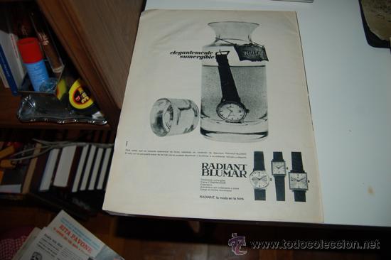 Carteles publicitarios: HOJA PUBLICITARIA DE RELOJ RADIANT BLUMAR. 1967 - Foto 1