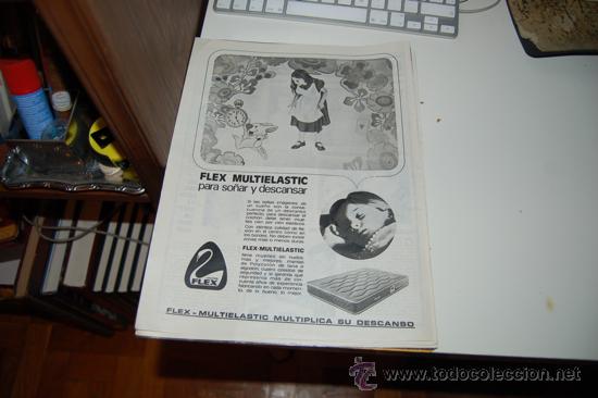 Carteles publicitarios: HOJA PUBLICITARIA DE COLCH&Oacute;N FLEX MULTIELASTIC. 1975 - Foto 1