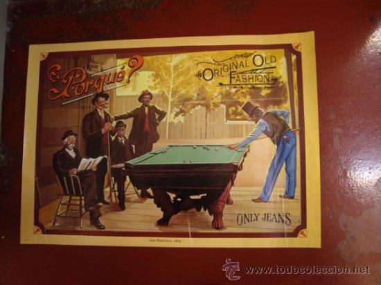 Carteles publicitarios: ANTIGUO CARTEL PANTALONES VAQUEROS - Foto 1