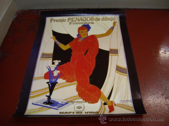 Carteles publicitarios: ANTIGUO CARTEL PREMIO PENAGOS MAPFRE - Foto 2