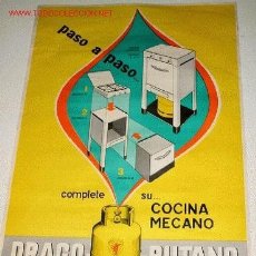 Carteles Publicitarios: ANTIGUO CARTEL DE PUBLICIDAD 1961 - DRAGO BUTANO - COCINA. Lote 144295884